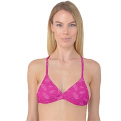 Abstract Summer Pink Pattern Reversible Tri Bikini Top