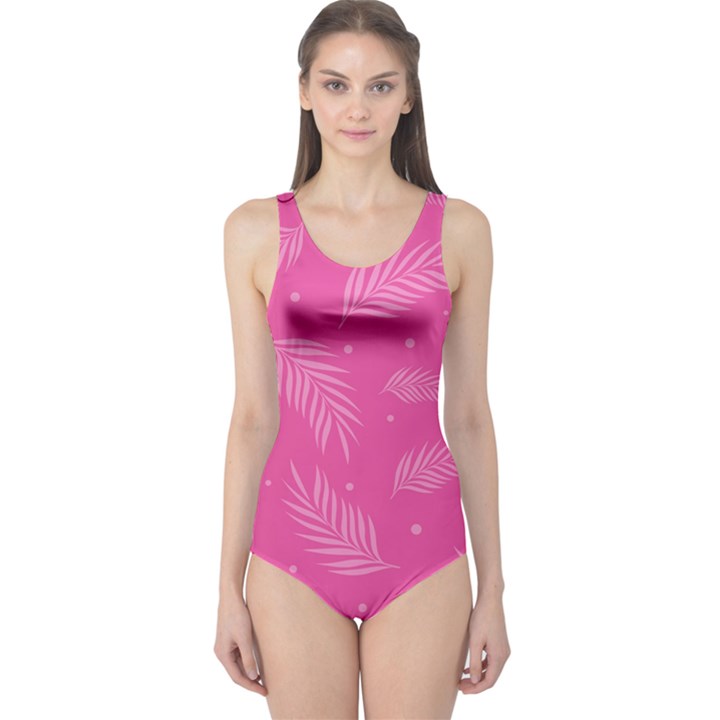 Abstract Summer Pink Pattern One Piece Swimsuit