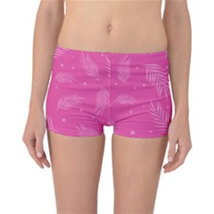 Abstract Summer Pink Pattern Reversible Boyleg Bikini Bottoms