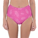 Abstract Summer Pink Pattern Reversible High-Waist Bikini Bottoms View3