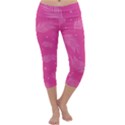 Abstract Summer Pink Pattern Capri Yoga Leggings View1