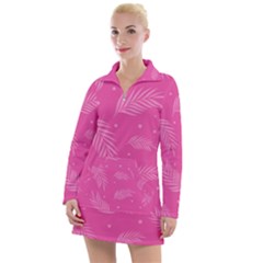 Abstract Summer Pink Pattern Women s Long Sleeve Casual Dress