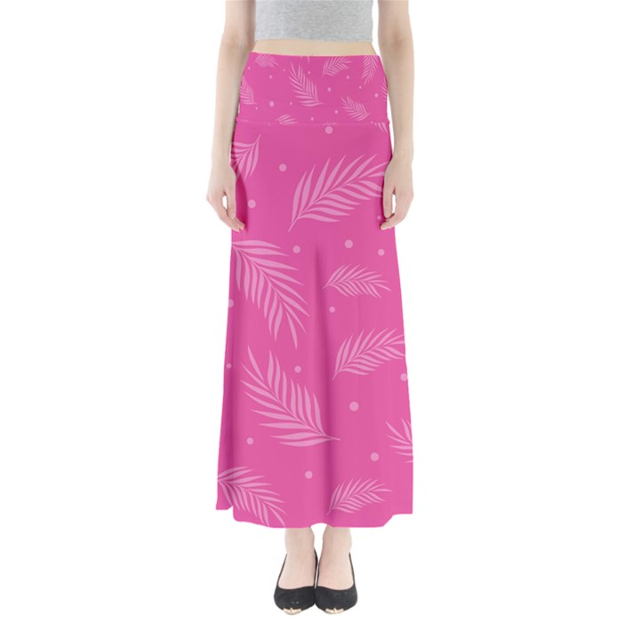 Abstract Summer Pink Pattern Full Length Maxi Skirt