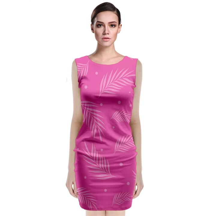 Abstract Summer Pink Pattern Classic Sleeveless Midi Dress