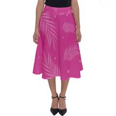 Abstract Summer Pink Pattern Perfect Length Midi Skirt