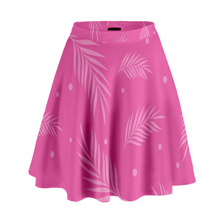 Abstract Summer Pink Pattern High Waist Skirt