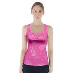 Abstract Summer Pink Pattern Racer Back Sports Top