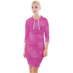 Abstract Summer Pink Pattern Quarter Sleeve Hood Bodycon Dress by brightlightarts