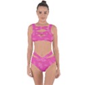 Abstract Summer Pink Pattern Bandaged Up Bikini Set  View1