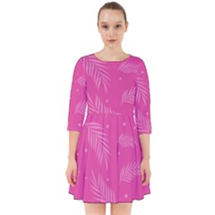 Abstract Summer Pink Pattern Smock Dress