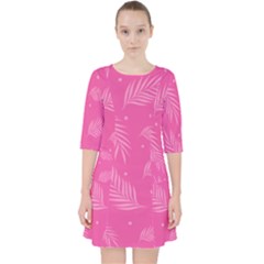 Abstract Summer Pink Pattern Pocket Dress