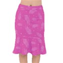 Abstract Summer Pink Pattern Short Mermaid Skirt View1