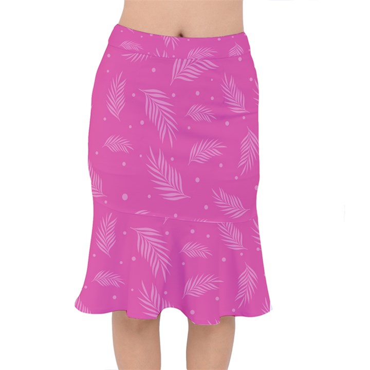 Abstract Summer Pink Pattern Short Mermaid Skirt