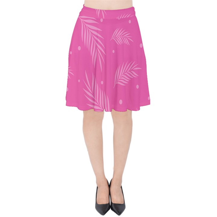 Abstract Summer Pink Pattern Velvet High Waist Skirt