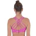 Abstract Summer Pink Pattern Cross String Back Sports Bra View2