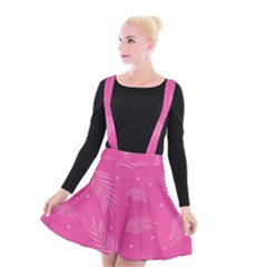 Abstract Summer Pink Pattern Suspender Skater Skirt