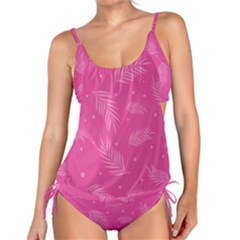 Abstract Summer Pink Pattern Tankini Set