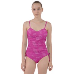 Abstract Summer Pink Pattern Sweetheart Tankini Set