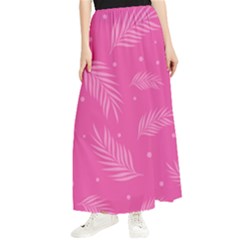 Abstract Summer Pink Pattern Maxi Chiffon Skirt