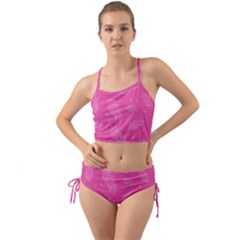 Abstract Summer Pink Pattern Mini Tank Bikini Set