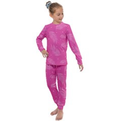 Abstract Summer Pink Pattern Kids  Long Sleeve Set 