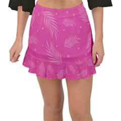 Abstract Summer Pink Pattern Fishtail Mini Chiffon Skirt