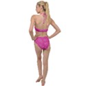 Abstract Summer Pink Pattern Plunging Cut Out Swimsuit View2