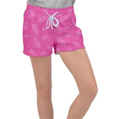 Abstract Summer Pink Pattern Velour Lounge Shorts