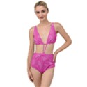 Abstract Summer Pink Pattern Tied Up Two Piece Swimsuit View1