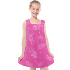 Abstract Summer Pink Pattern Kids  Cross Back Dress