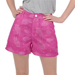 Abstract Summer Pink Pattern Ripstop Shorts