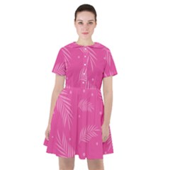 Abstract Summer Pink Pattern Sailor Dress