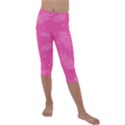 Abstract Summer Pink Pattern Kids  Lightweight Velour Capri Leggings  View1