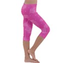 Abstract Summer Pink Pattern Kids  Lightweight Velour Capri Leggings  View3