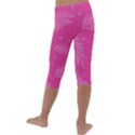 Abstract Summer Pink Pattern Kids  Lightweight Velour Capri Leggings  View4