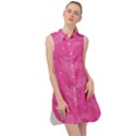 Abstract Summer Pink Pattern Sleeveless Shirt Dress View1