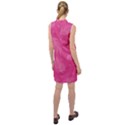 Abstract Summer Pink Pattern Sleeveless Shirt Dress View2