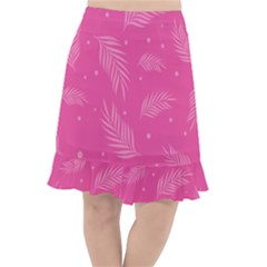 Abstract Summer Pink Pattern Fishtail Chiffon Skirt