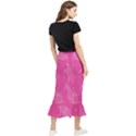 Abstract Summer Pink Pattern Maxi Fishtail Chiffon Skirt View2