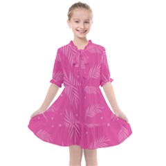 Abstract Summer Pink Pattern Kids  All Frills Chiffon Dress by brightlightarts