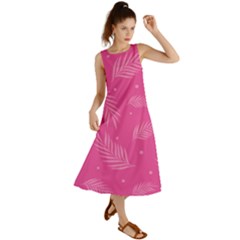 Abstract Summer Pink Pattern Summer Maxi Dress