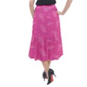 Abstract Summer Pink Pattern Midi Mermaid Skirt View2