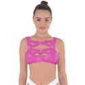 Abstract Summer Pink Pattern Bandaged Up Bikini Top View1