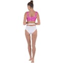 Abstract Summer Pink Pattern Bandaged Up Bikini Top View2