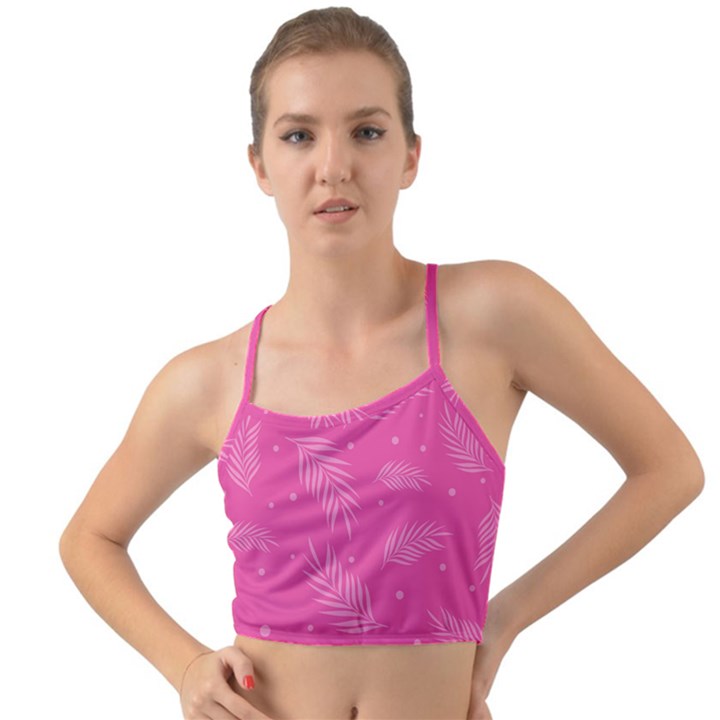 Abstract Summer Pink Pattern Mini Tank Bikini Top