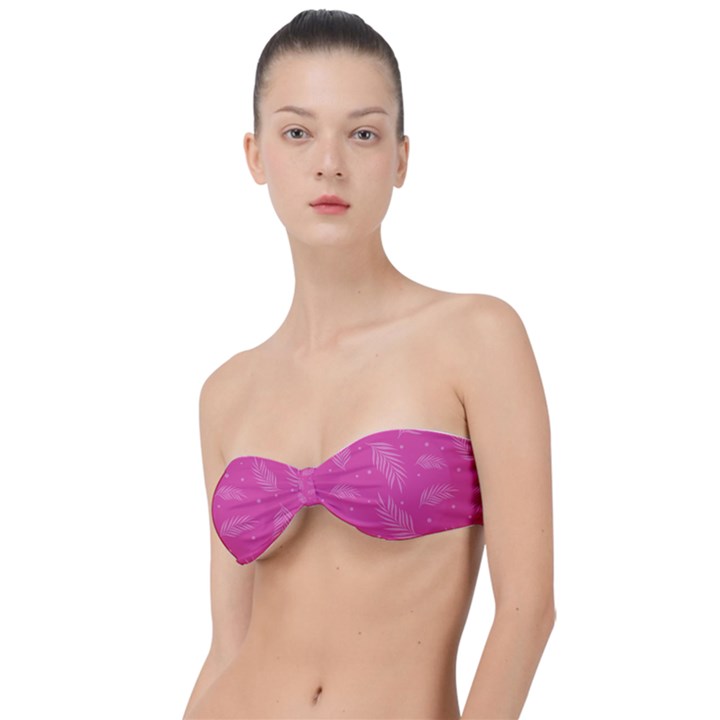 Abstract Summer Pink Pattern Classic Bandeau Bikini Top 