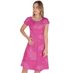 Abstract Summer Pink Pattern Classic Short Sleeve Dress