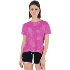 Abstract Summer Pink Pattern Open Back Sport Tee