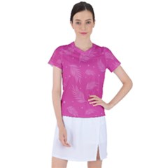 Abstract Summer Pink Pattern Women s Sports Top