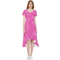 Abstract Summer Pink Pattern High Low Boho Dress